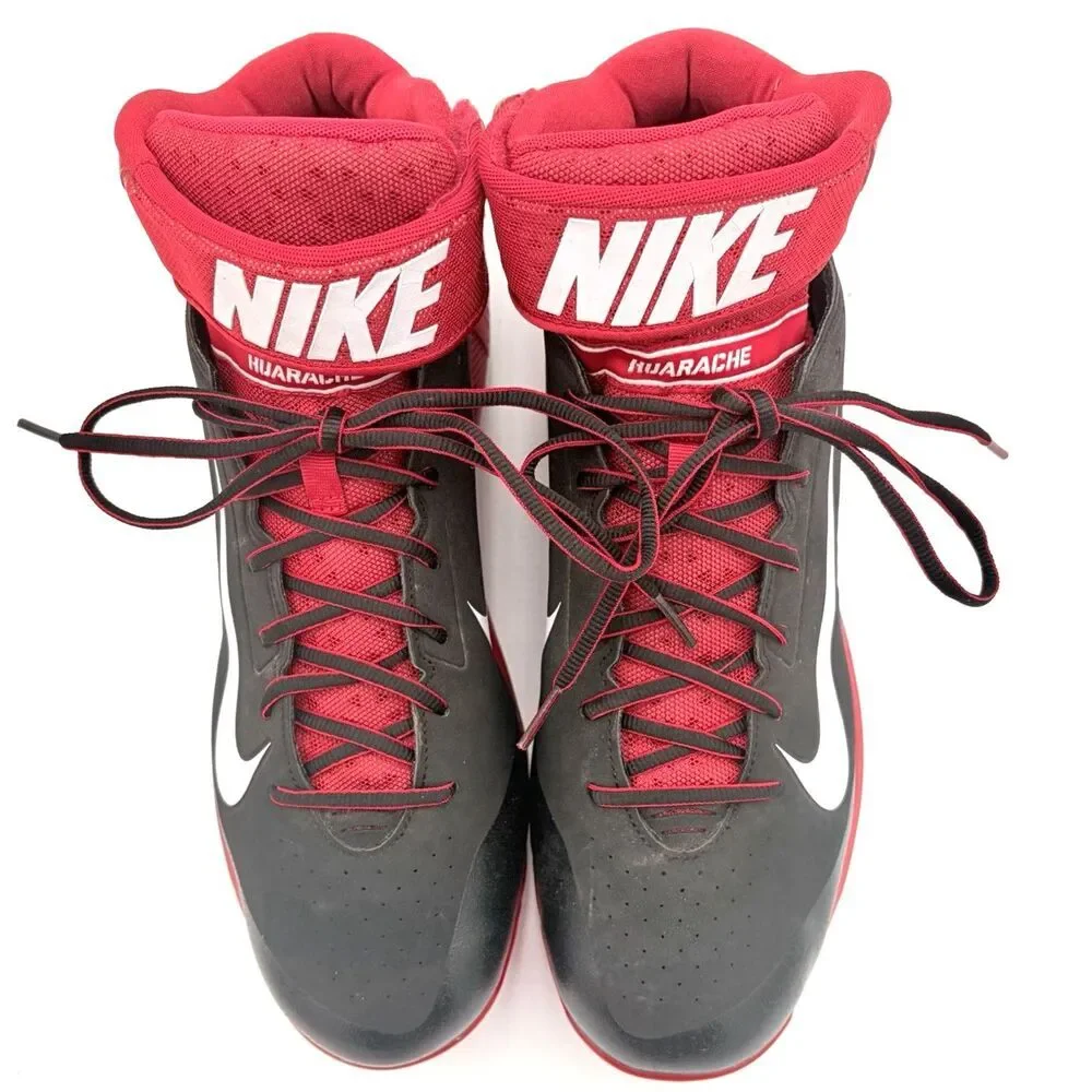 Nike Huarache Baseball Cleats Mens Size 14 Red Black Metal Spikes New